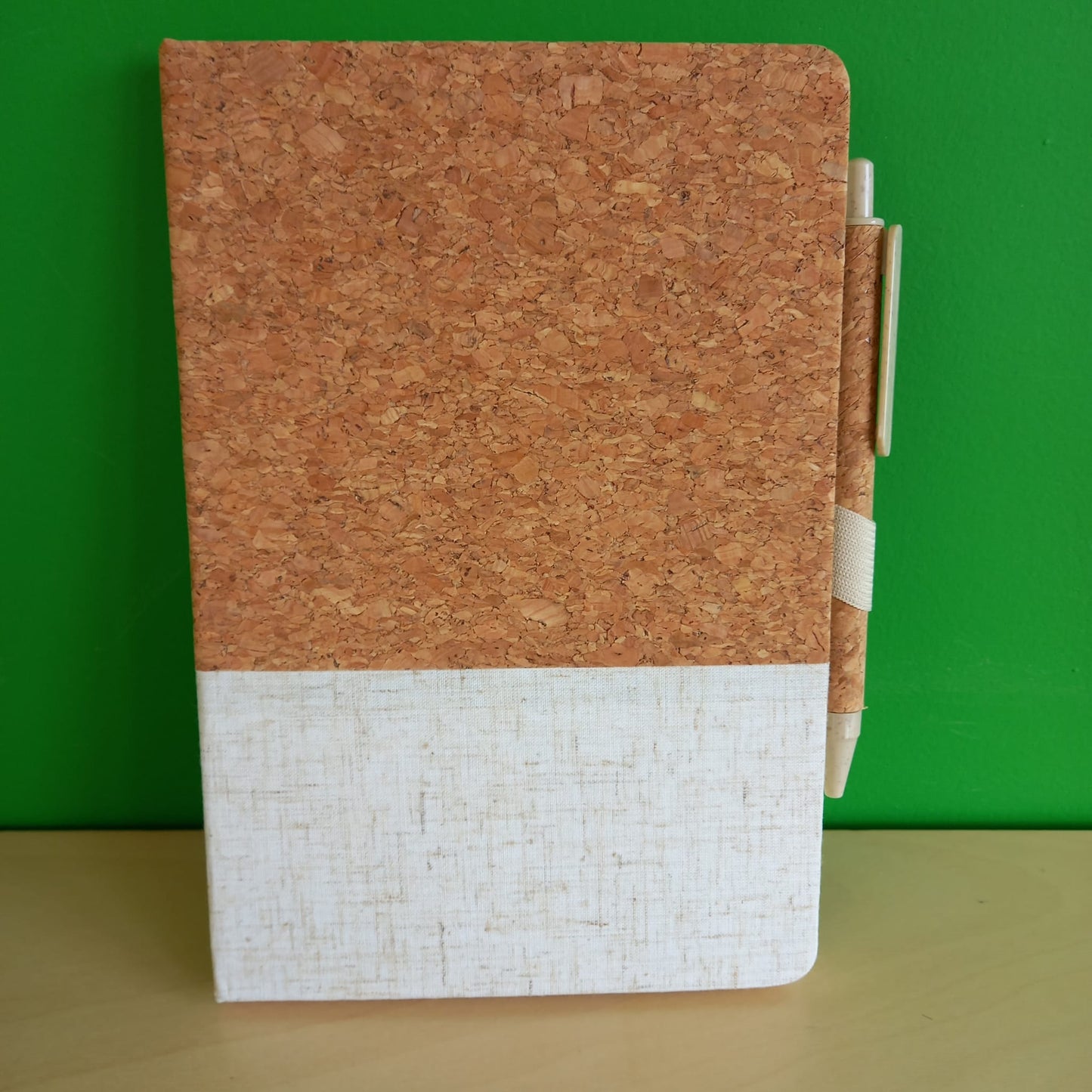 Kurken notitieboek met opdruk