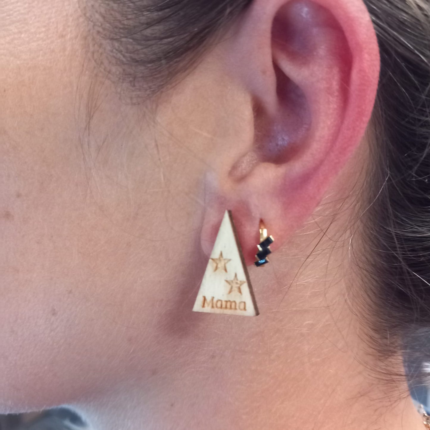Oorbellen driehoekjes "mama"