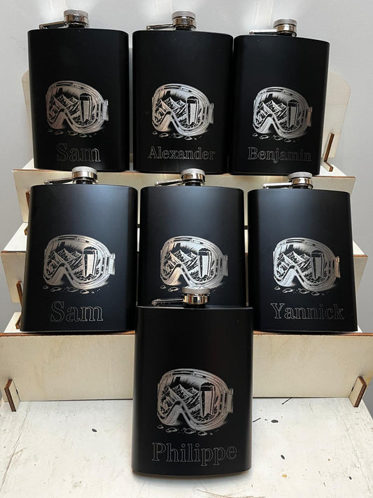 Heupfles met bedrukking