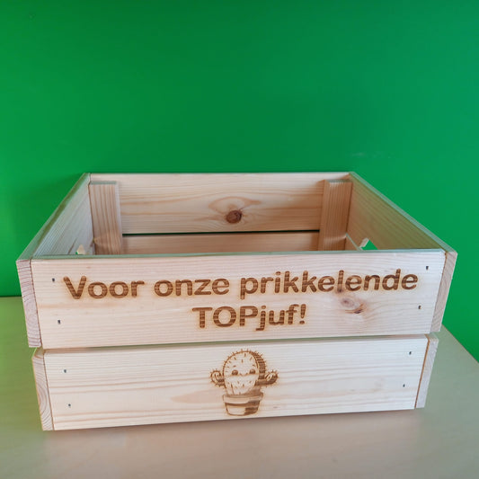 Kistje met opdruk
