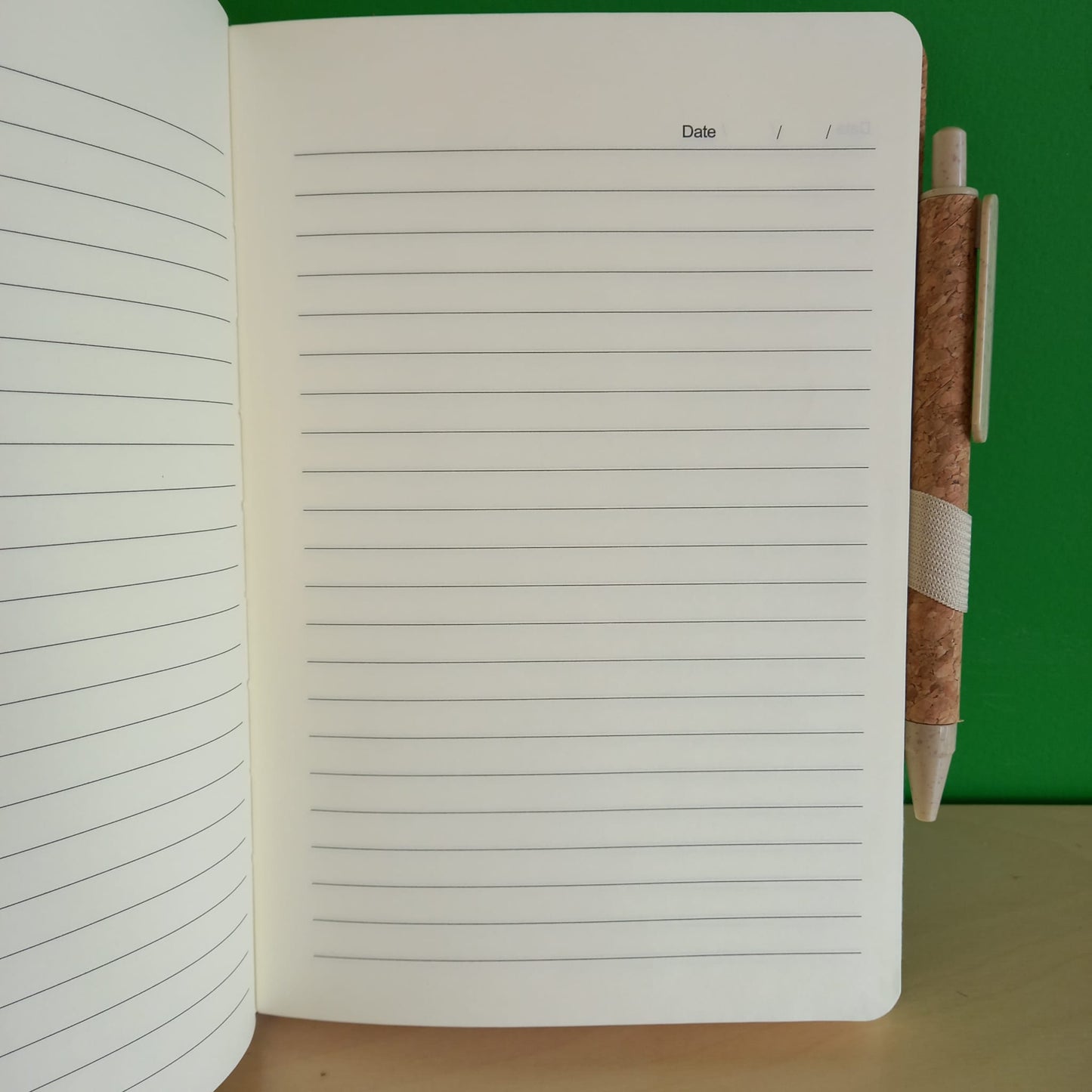 Kurken notitieboek met opdruk