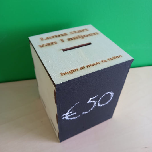Spaarpot met krijtvlak